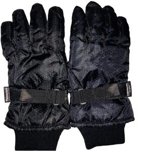 Thinsulate medium black gloves; Velcro closure